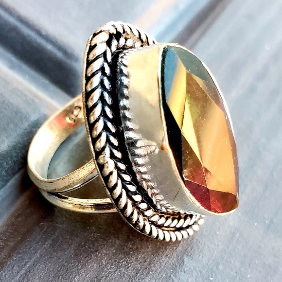 New Bi-Color Tourmaline 925 Silver Ring. - Picture 5 of 14